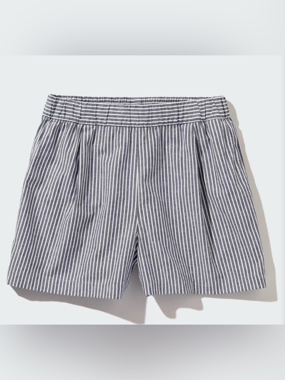 Uniqlo Striped Cotton Drawstring Easy Shorts - Color: Gray - JPN Size Large